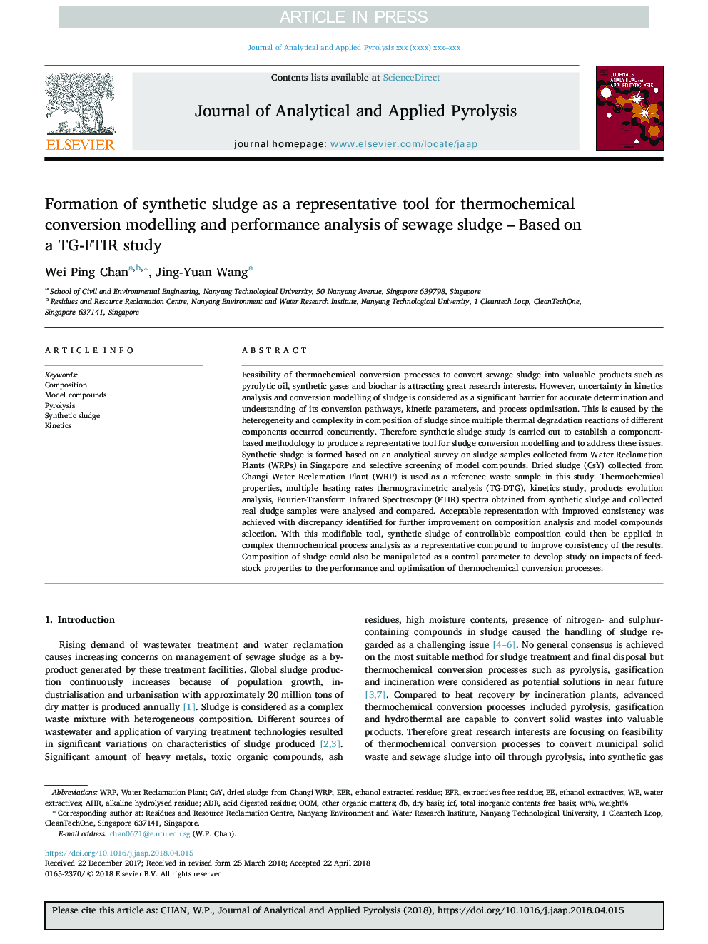 Formation of synthetic sludge as a representative tool for thermochemical conversion modelling and performance analysis of sewage sludge - Based on a TG-FTIR study