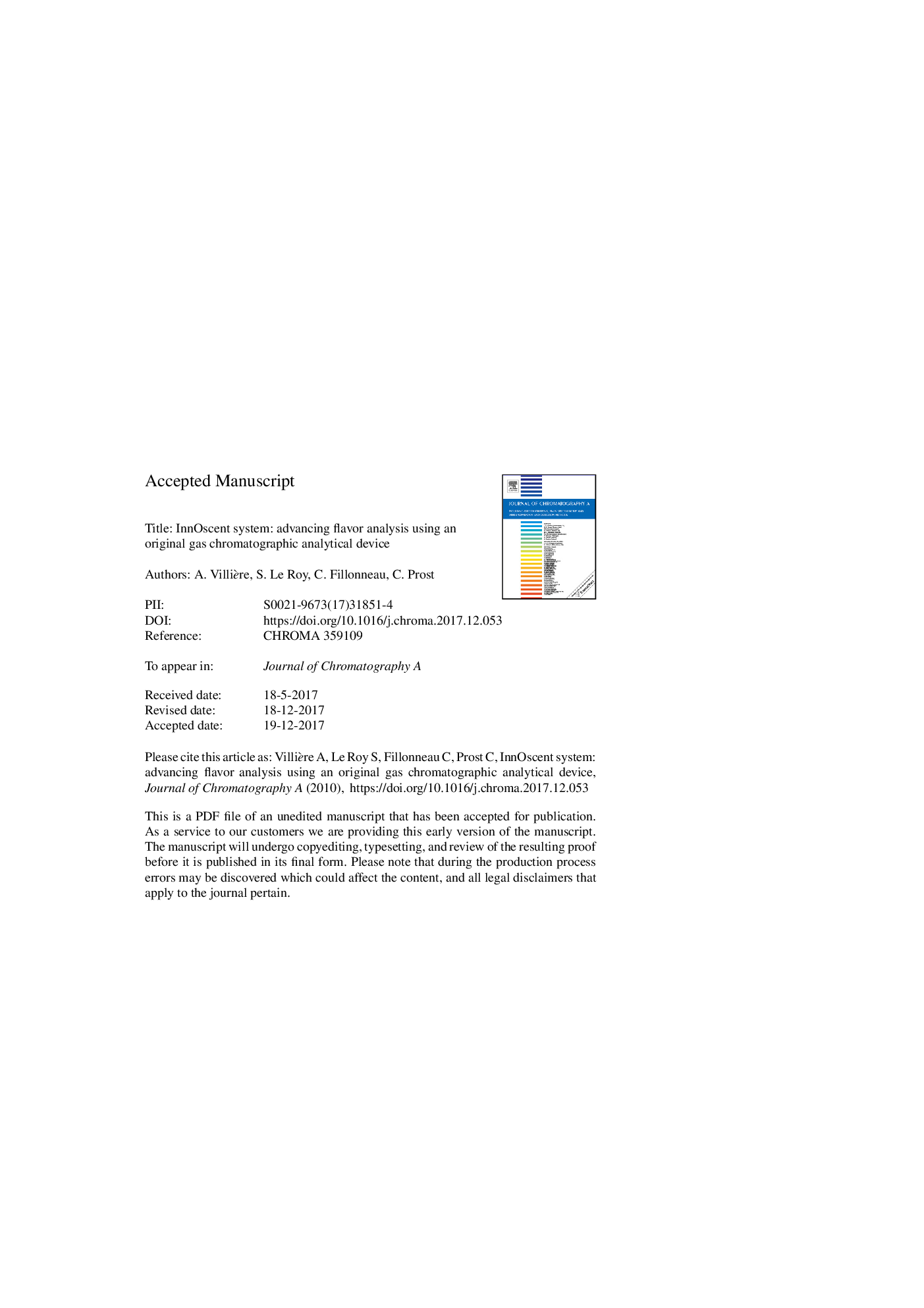 InnOscent system: Advancing flavor analysis using an original gas chromatographic analytical device