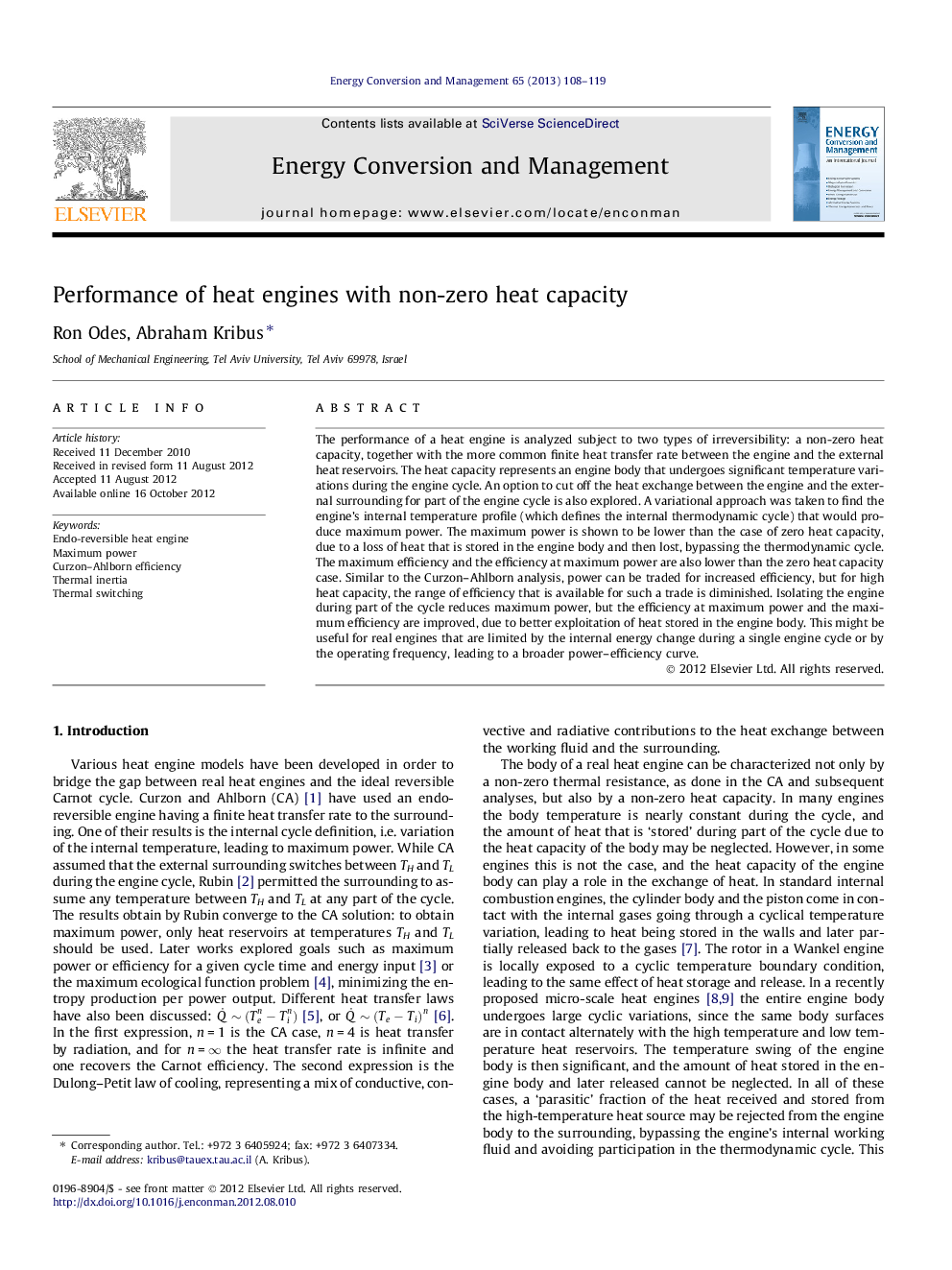 Performance of heat engines with non-zero heat capacity