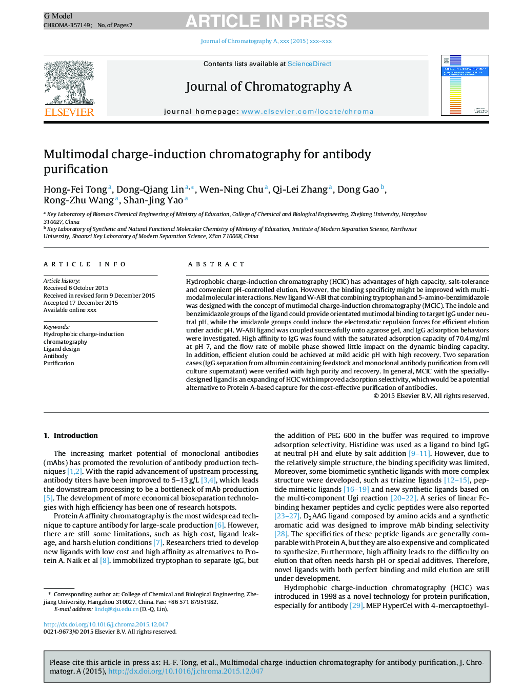 Multimodal charge-induction chromatography for antibody purification