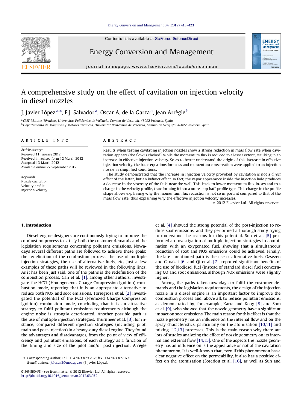 A comprehensive study on the effect of cavitation on injection velocity in diesel nozzles