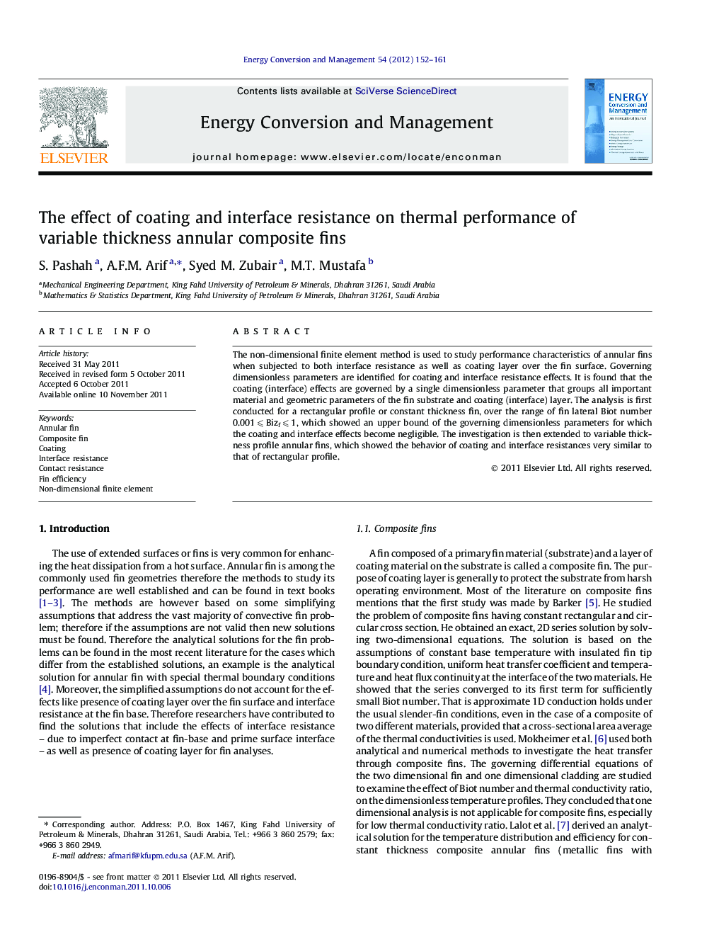 The effect of coating and interface resistance on thermal performance of variable thickness annular composite fins