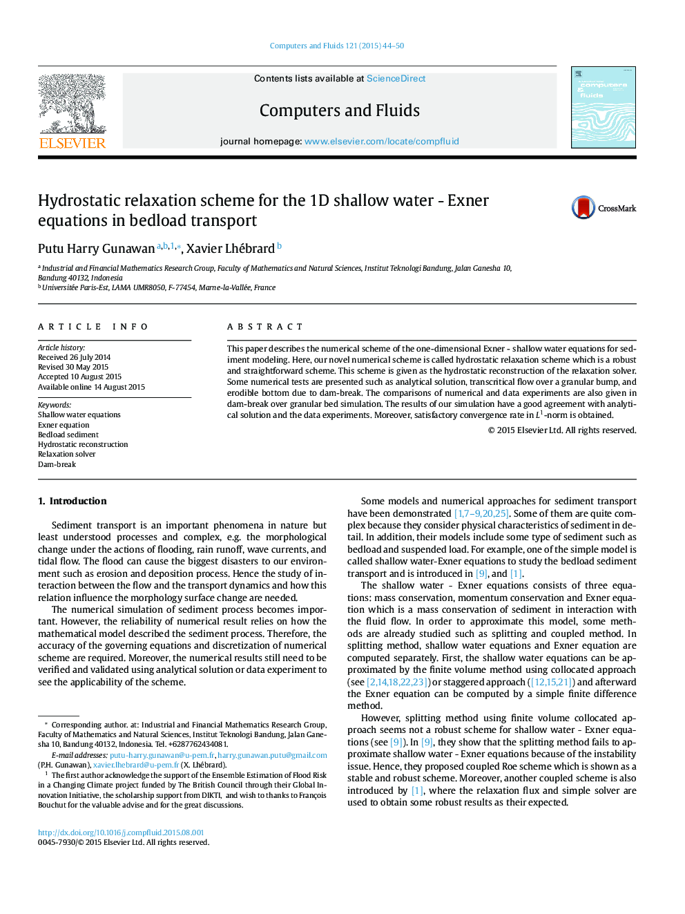 Hydrostatic relaxation scheme for the 1D shallow water - Exner equations in bedload transport