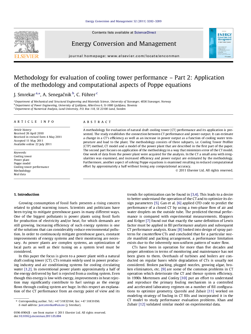 Methodology for evaluation of cooling tower performance – Part 2: Application of the methodology and computational aspects of Poppe equations