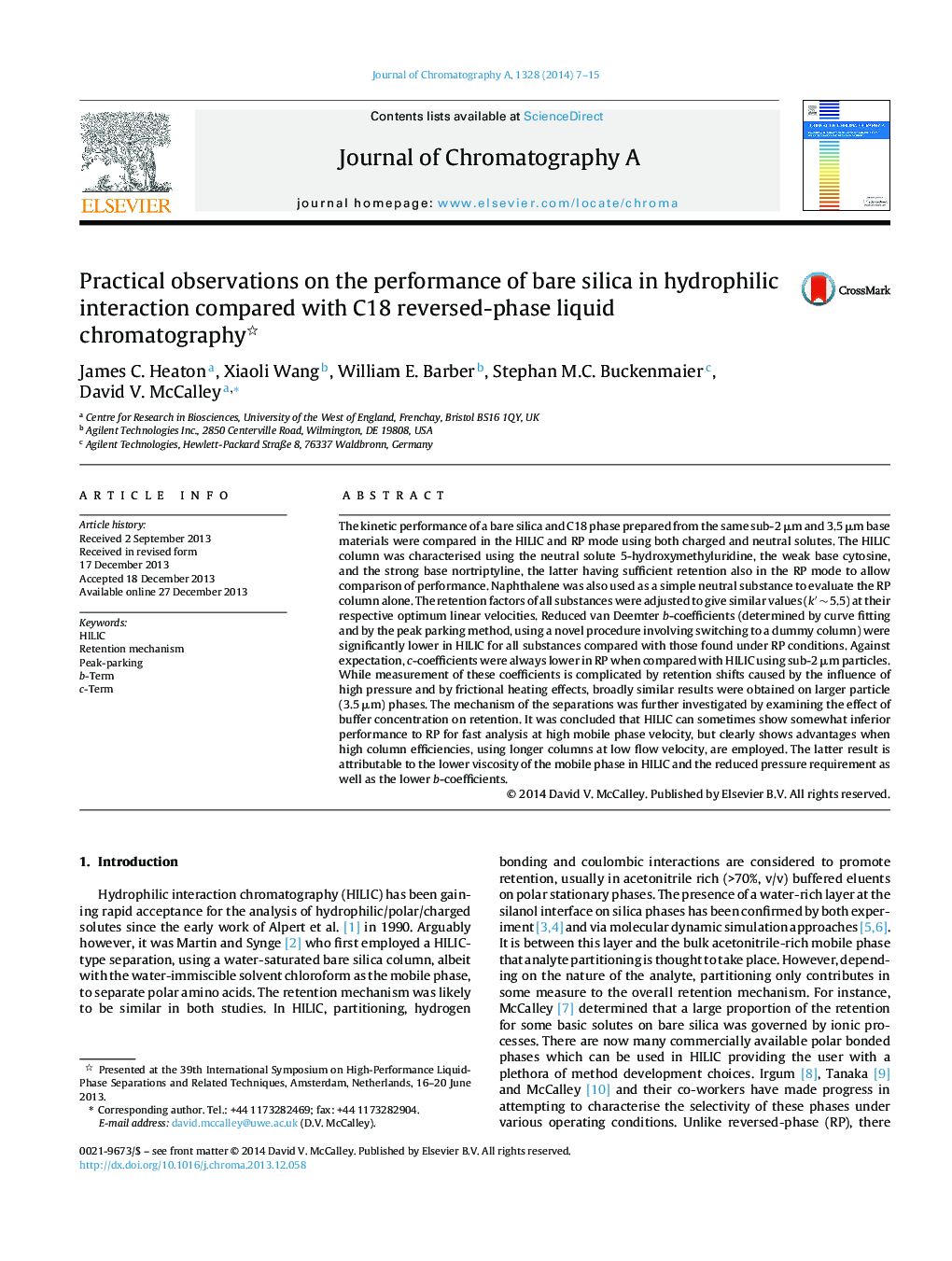 Practical observations on the performance of bare silica in hydrophilic interaction compared with C18 reversed-phase liquid chromatography