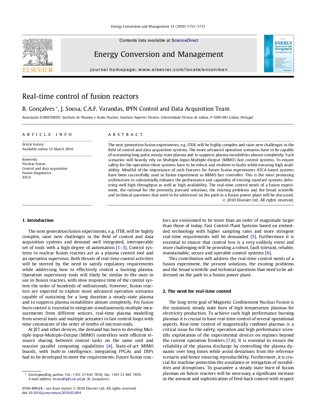 Real-time control of fusion reactors