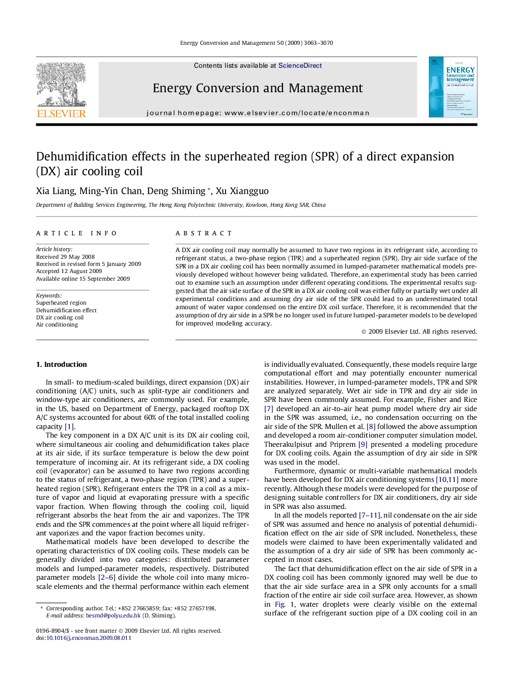 Dehumidification effects in the superheated region (SPR) of a direct expansion (DX) air cooling coil