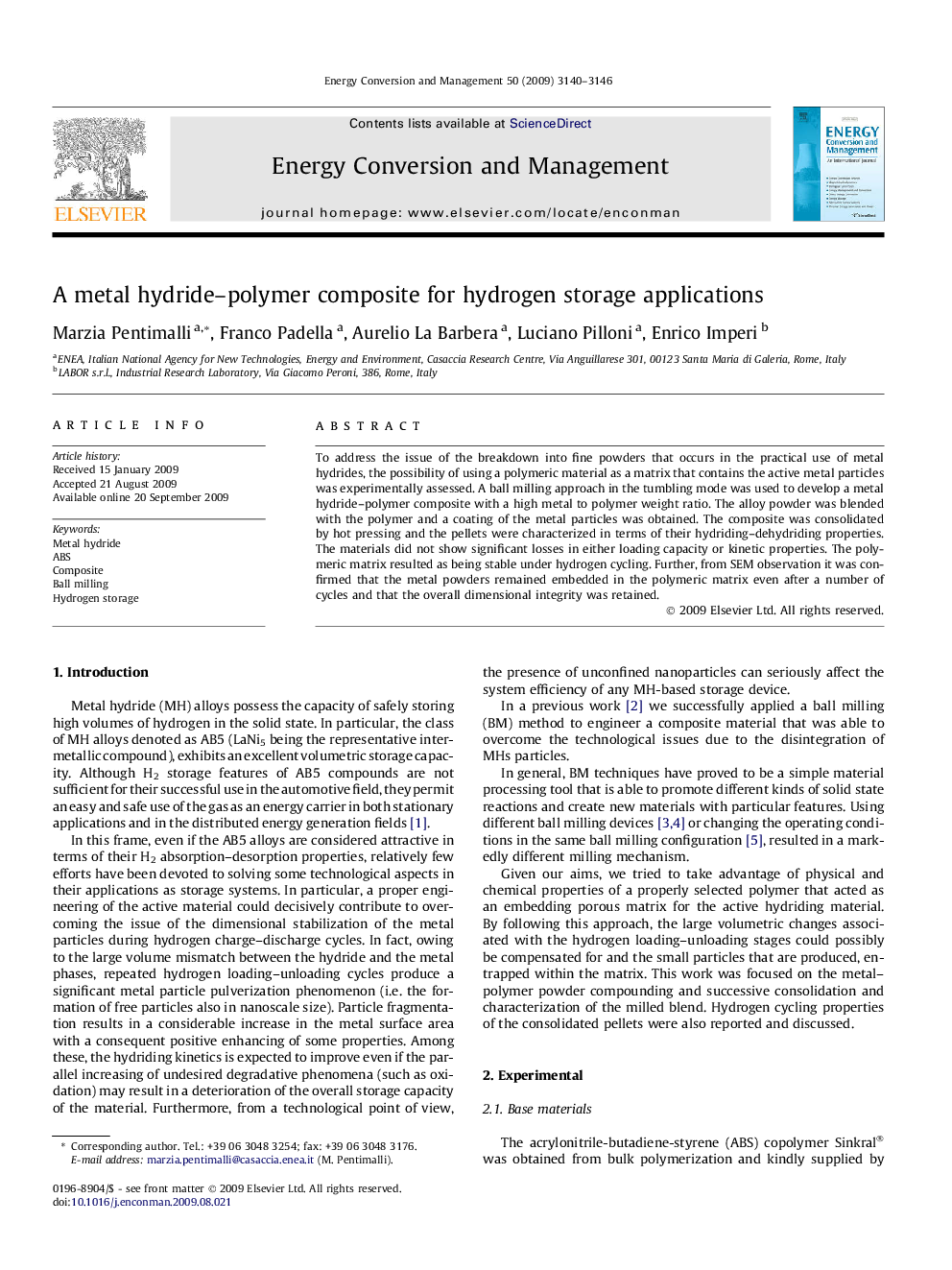 A metal hydride–polymer composite for hydrogen storage applications