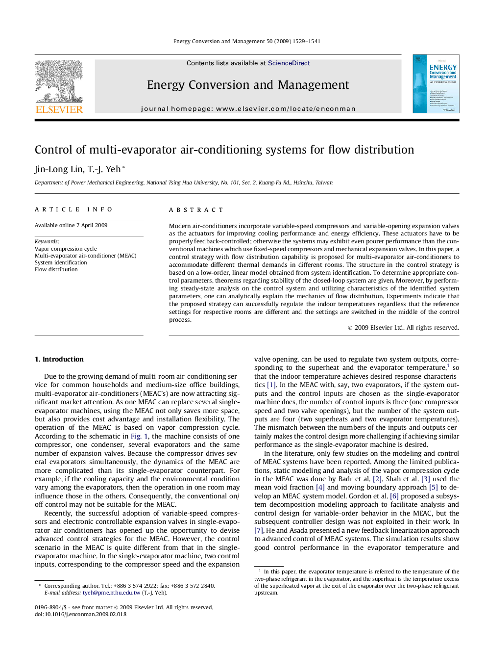 Control of multi-evaporator air-conditioning systems for flow distribution