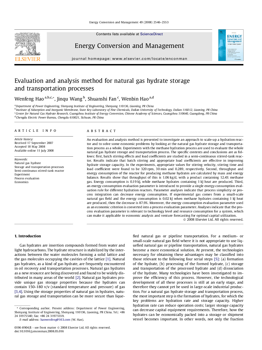 Evaluation and analysis method for natural gas hydrate storage and transportation processes