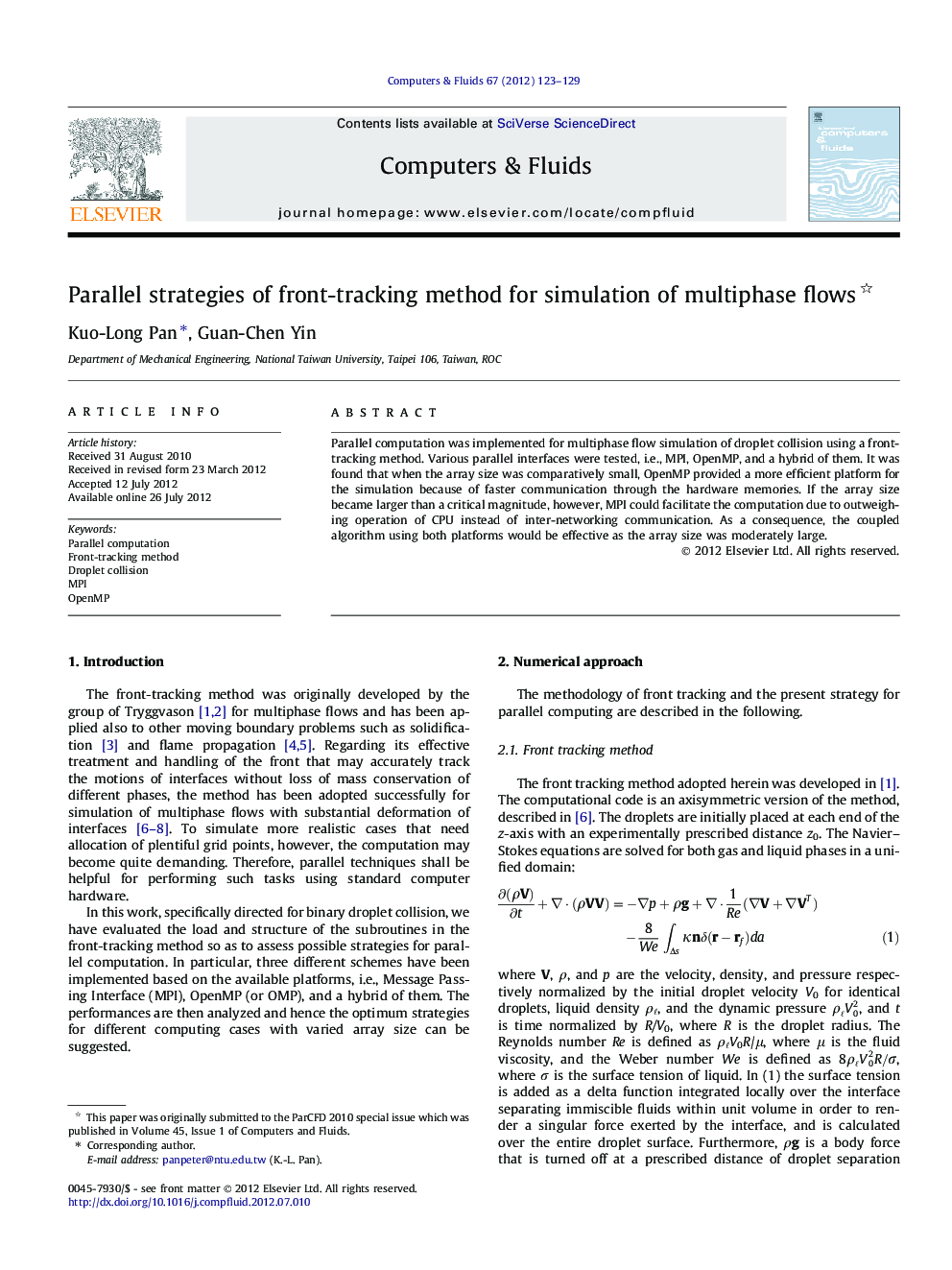 Parallel strategies of front-tracking method for simulation of multiphase flows 