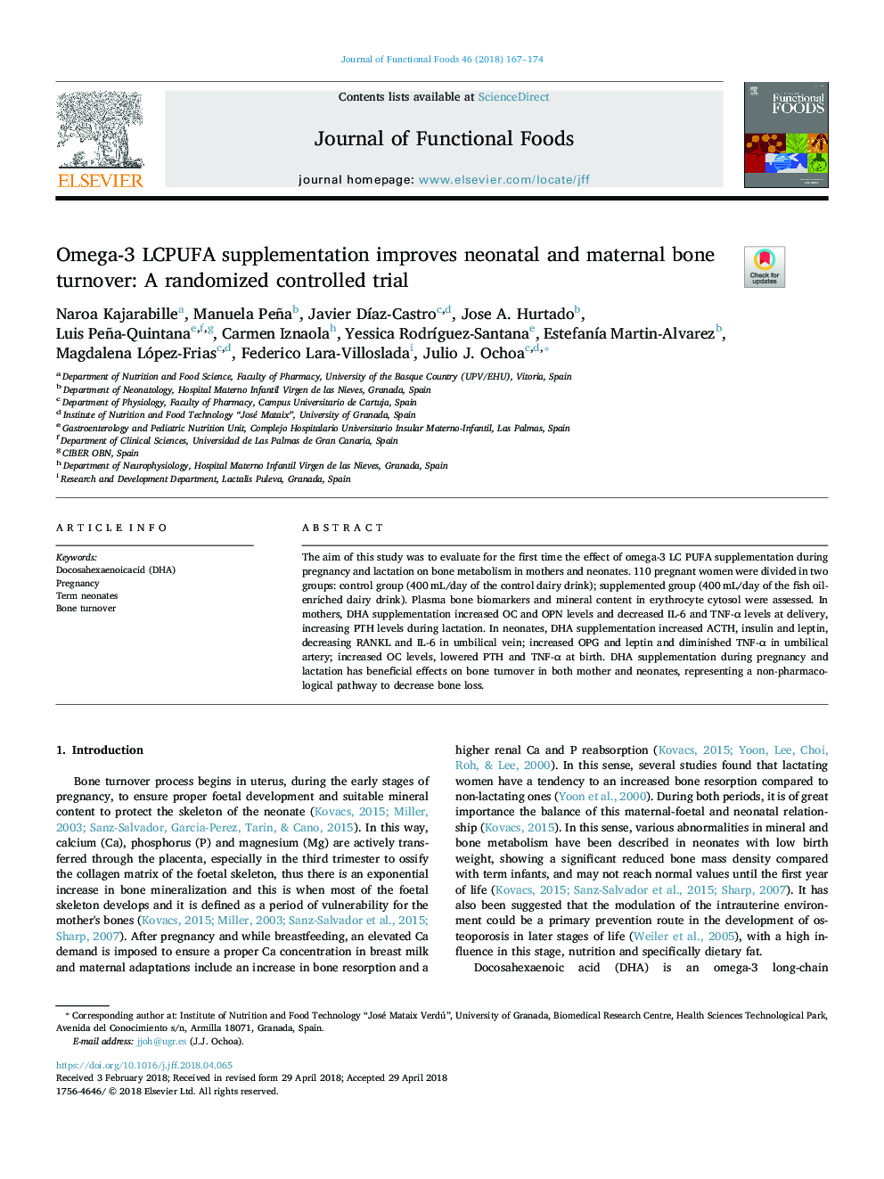 Omega-3 LCPUFA supplementation improves neonatal and maternal bone turnover: A randomized controlled trial