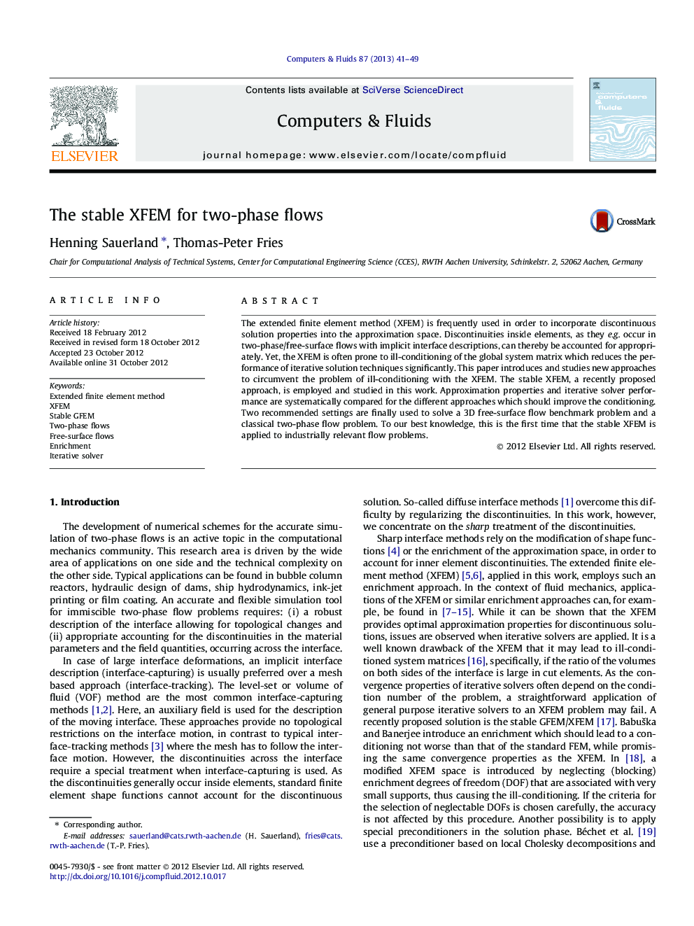 The stable XFEM for two-phase flows