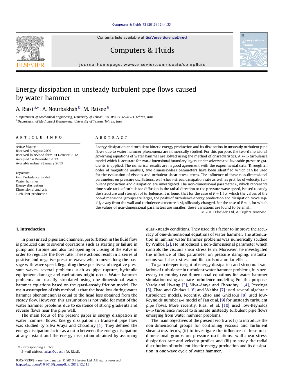 Energy dissipation in unsteady turbulent pipe flows caused by water hammer