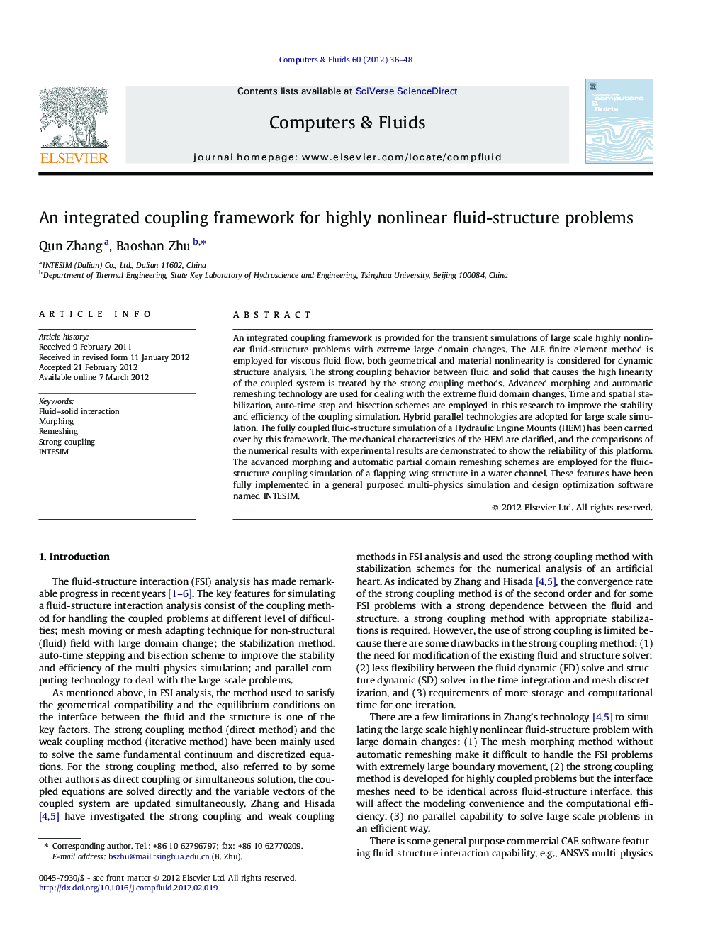 An integrated coupling framework for highly nonlinear fluid-structure problems