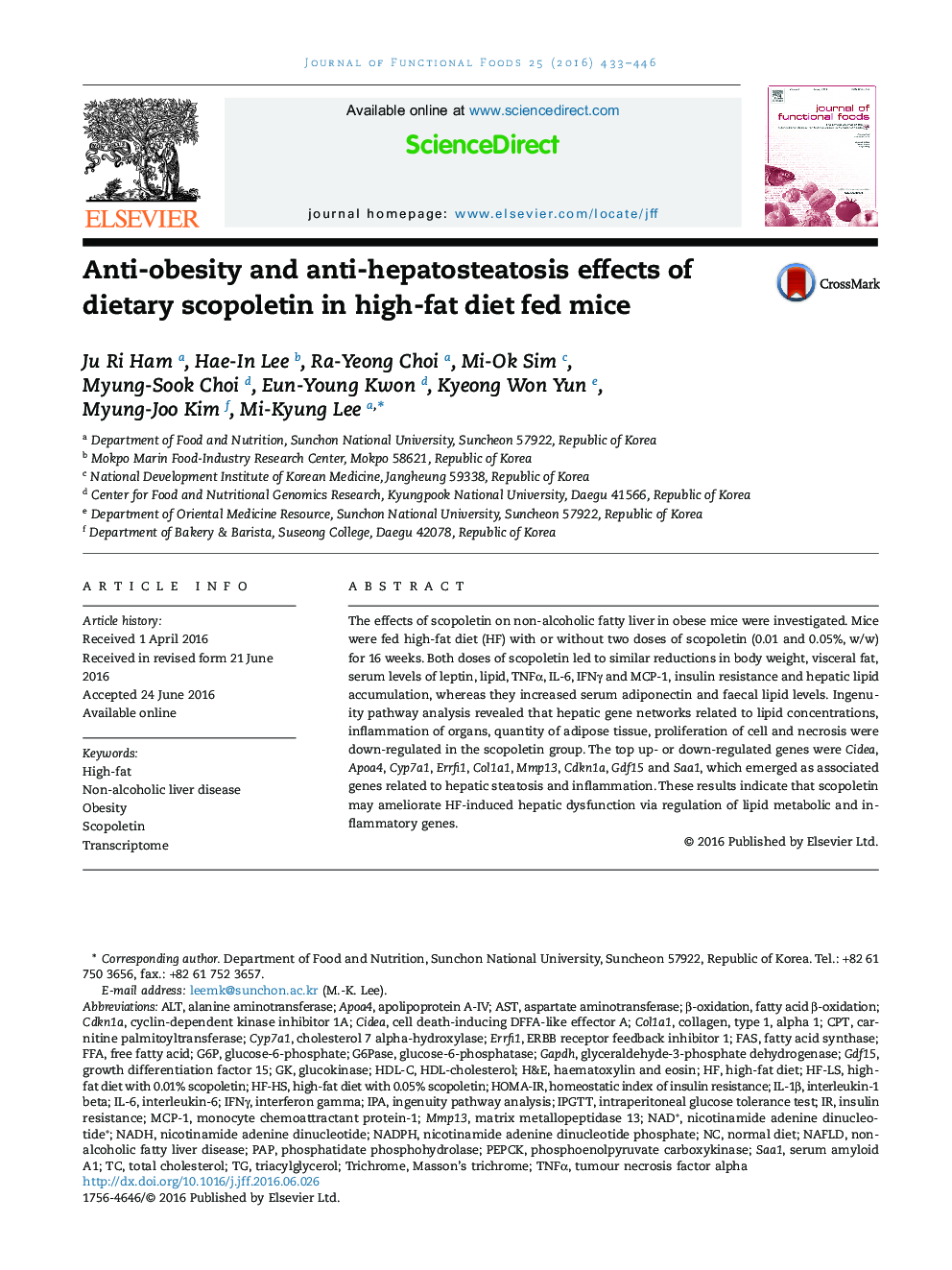 اثرات ضد چاقی و ضد هپاتوستاتوز در رژیم غذایی اسکوپولیتین در رژیم غذایی با تغذیه با تغذیه موش 