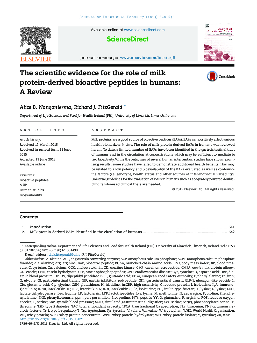 شواهد علمی برای نقش پپتید های بیولوژیک از پروتئین شیر در انسان: یک مرور 
