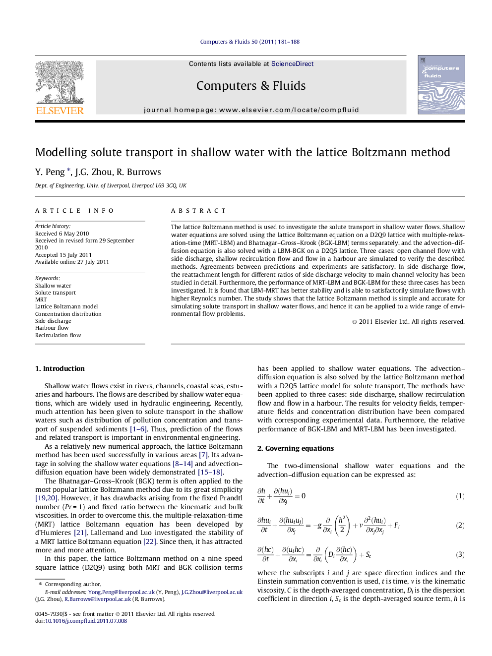 Modelling solute transport in shallow water with the lattice Boltzmann method