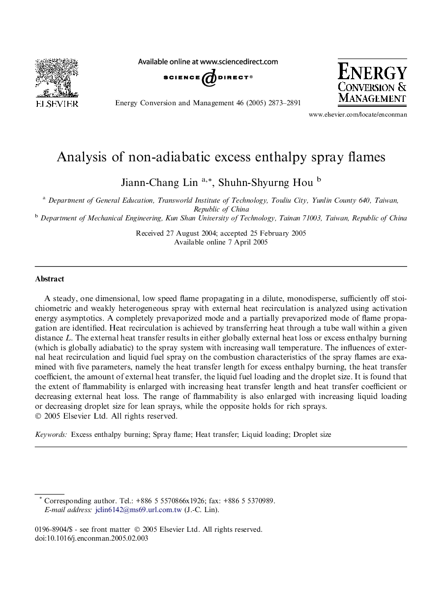 Analysis of non-adiabatic excess enthalpy spray flames