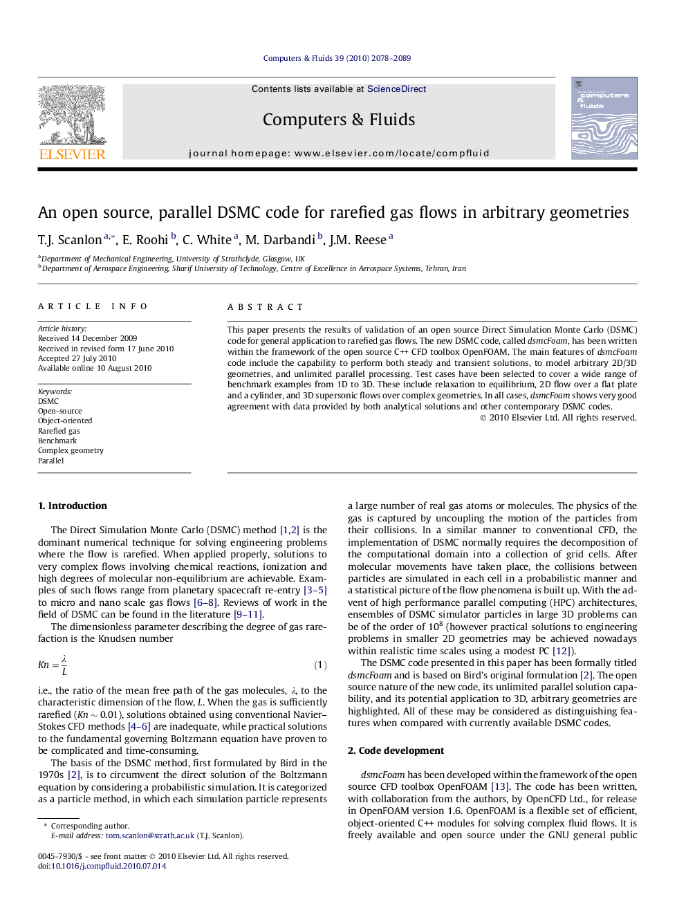 An open source, parallel DSMC code for rarefied gas flows in arbitrary geometries