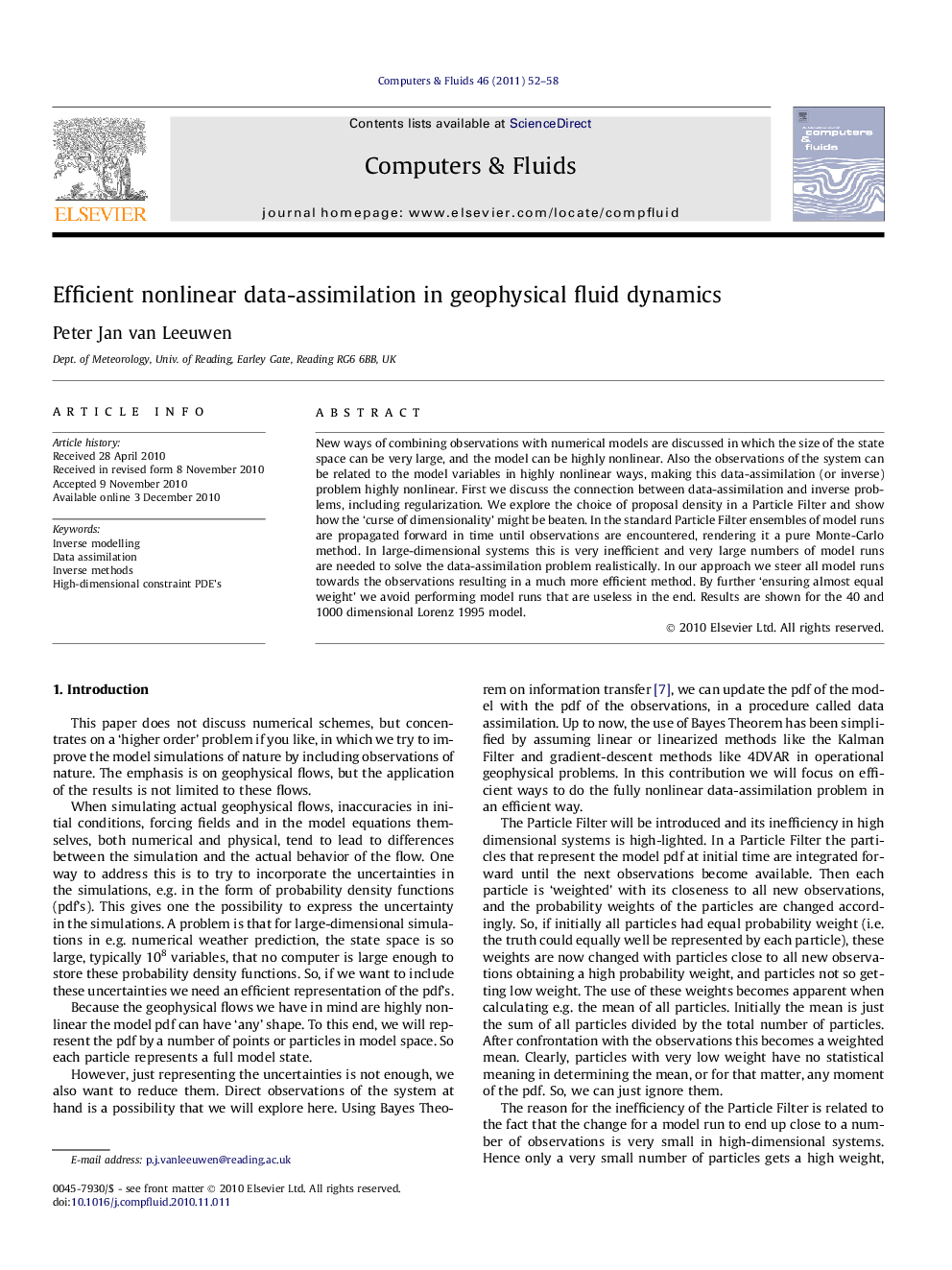 Efficient nonlinear data-assimilation in geophysical fluid dynamics