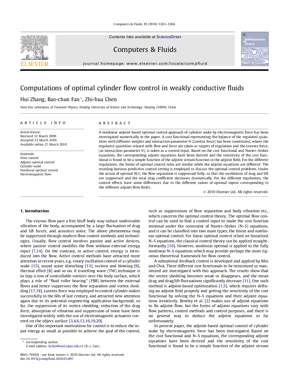 Computations of optimal cylinder flow control in weakly conductive fluids