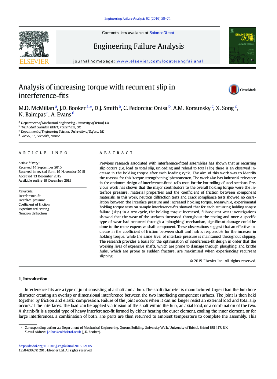 Analysis of increasing torque with recurrent slip in interference-fits