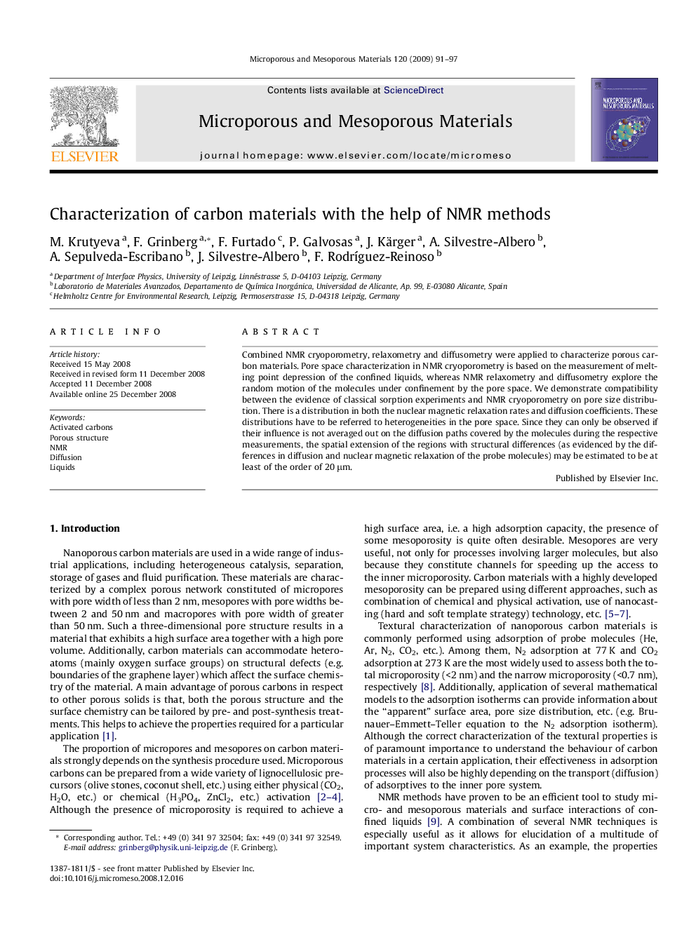 Characterization of carbon materials with the help of NMR methods