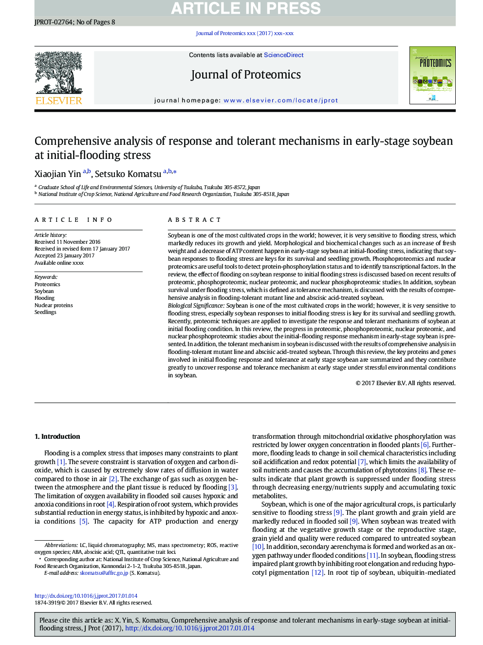 Comprehensive analysis of response and tolerant mechanisms in early-stage soybean at initial-flooding stress