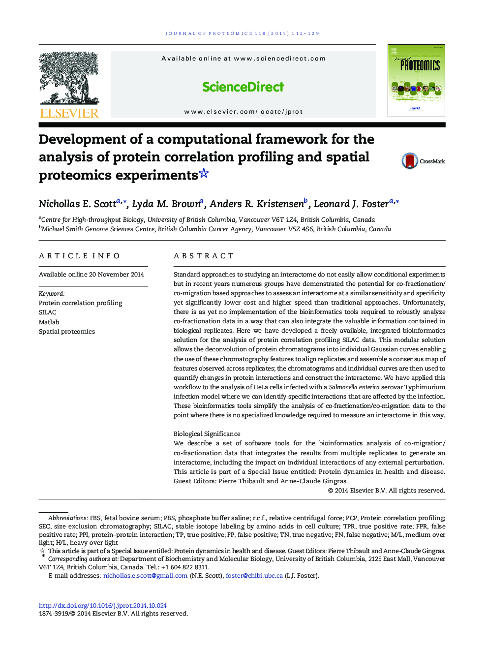 توسعه یک چارچوب محاسباتی برای تجزیه و تحلیل پروفیل همبستگی پروتئین و آزمایشات پروتئومیکای فضایی 