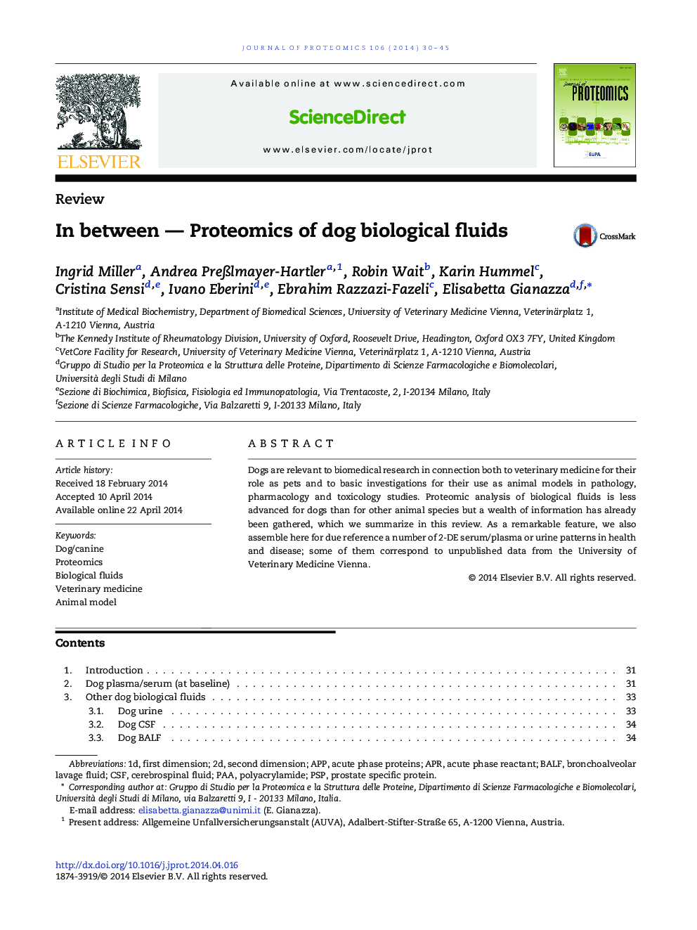 In between - Proteomics of dog biological fluids