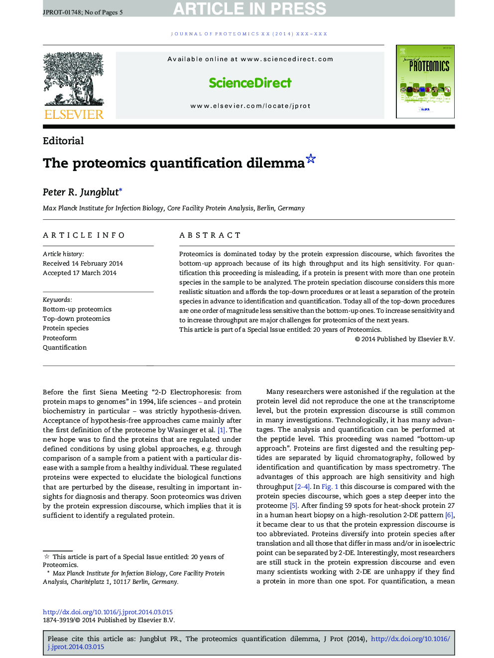 The proteomics quantification dilemma