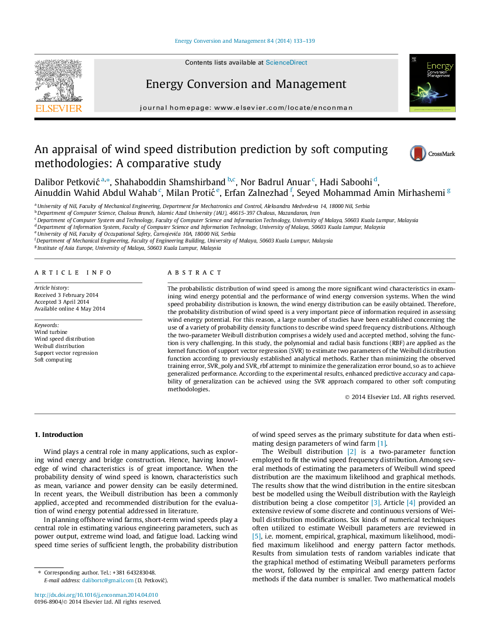 An appraisal of wind speed distribution prediction by soft computing methodologies: A comparative study