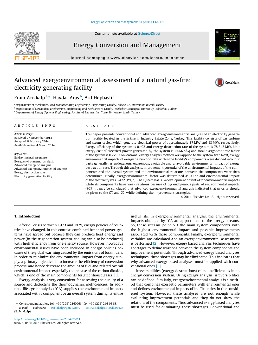 Advanced exergoenvironmental assessment of a natural gas-fired electricity generating facility