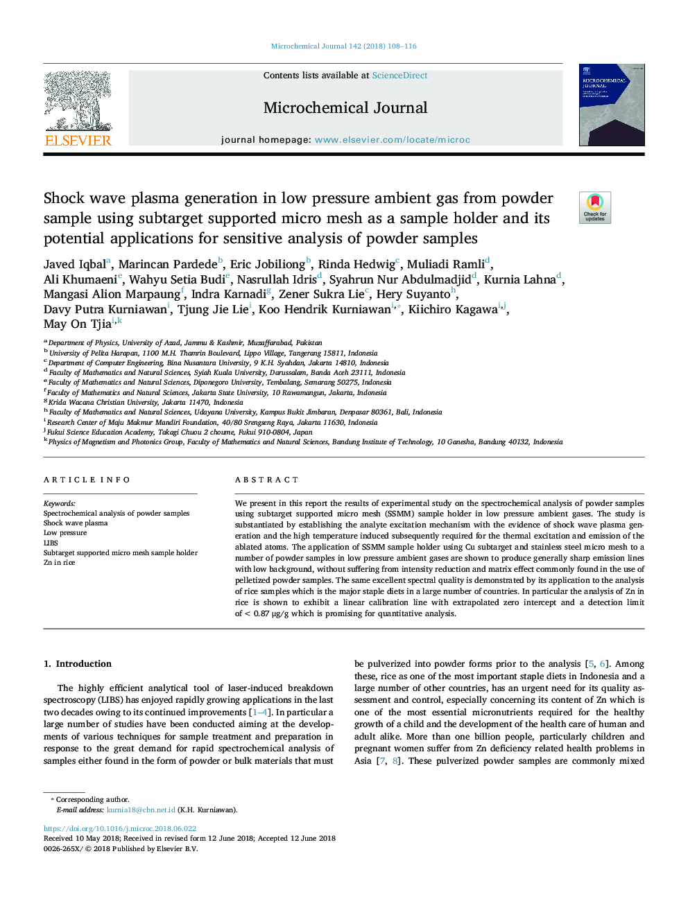 Shock wave plasma generation in low pressure ambient gas from powder sample using subtarget supported micro mesh as a sample holder and its potential applications for sensitive analysis of powder samples