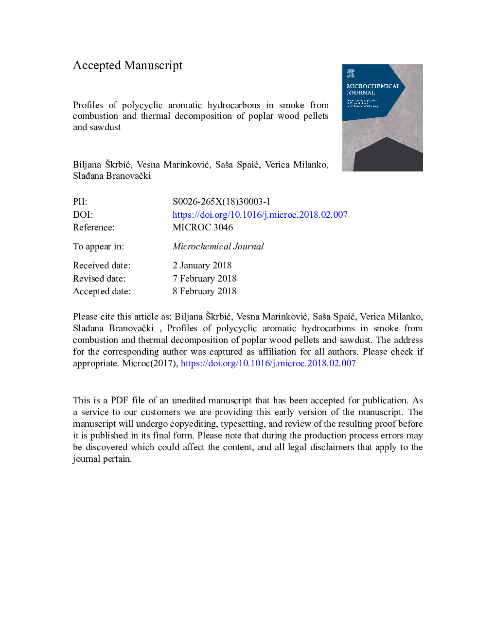 Profiles of polycyclic aromatic hydrocarbons in smoke from combustion and thermal decomposition of poplar wood pellets and sawdust