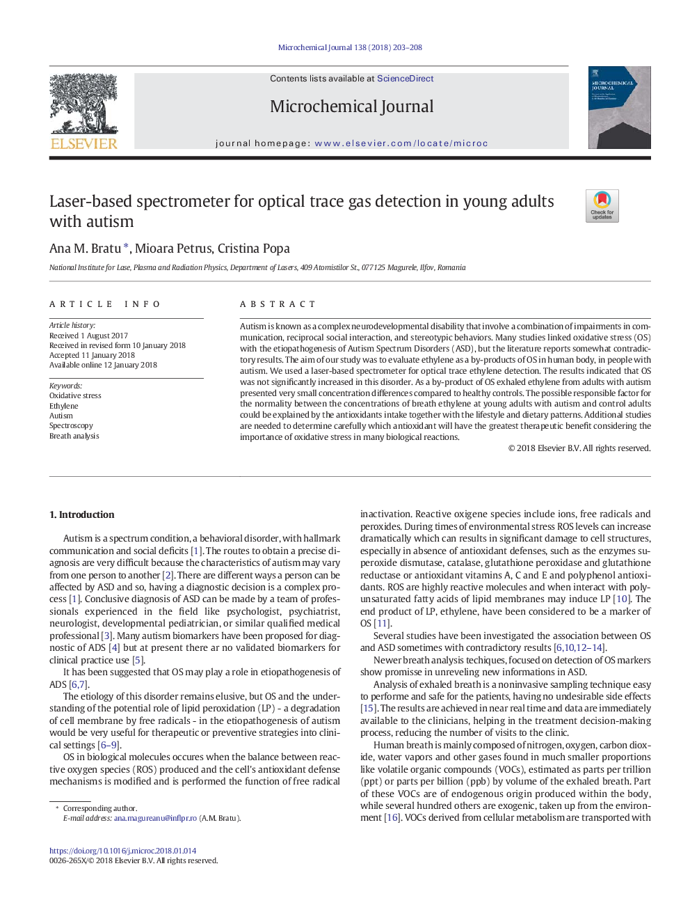 Laser-based spectrometer for optical trace gas detection in young adults with autism