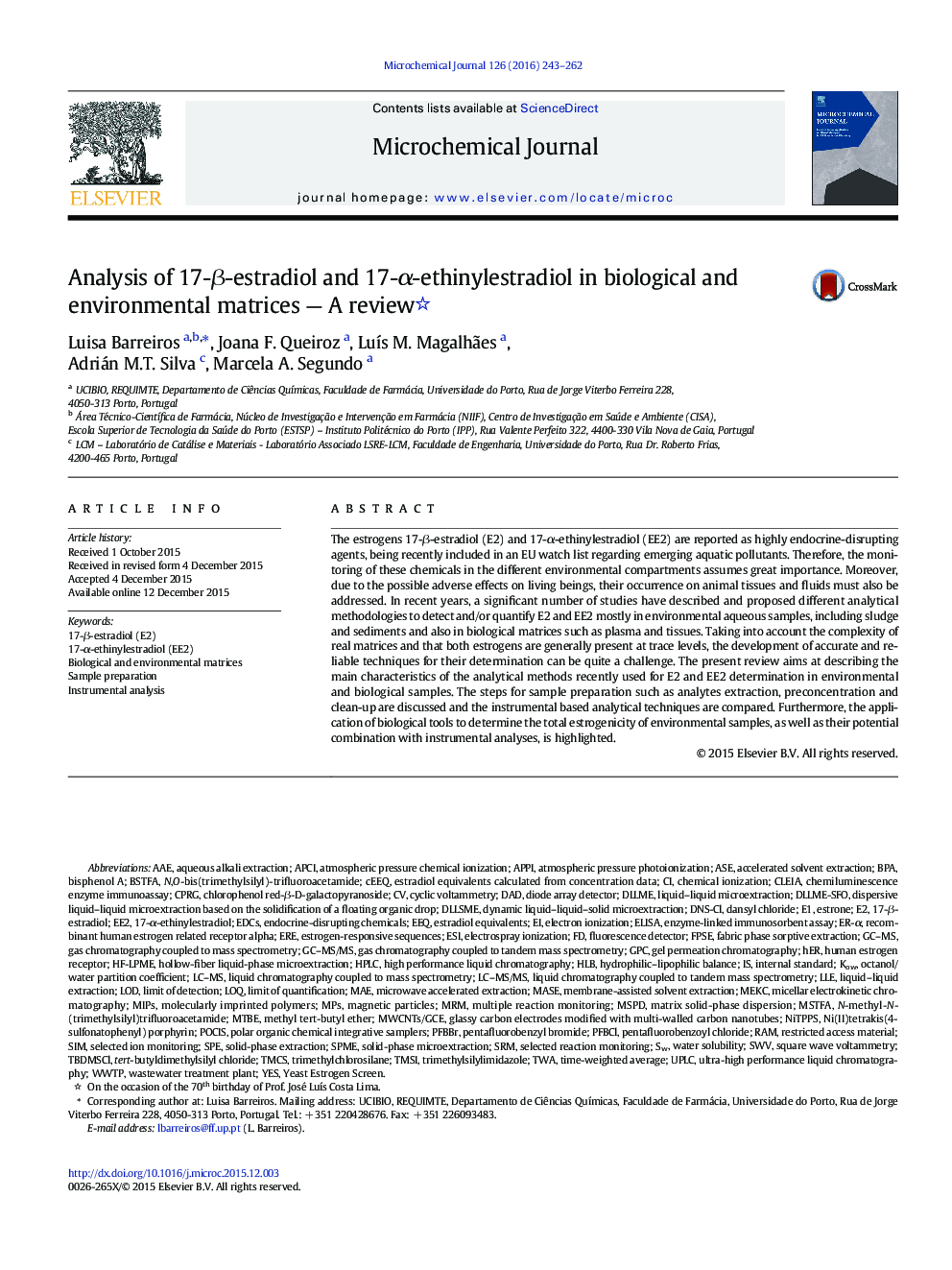Analysis of 17-Î²-estradiol and 17-Î±-ethinylestradiol in biological and environmental matrices - A review