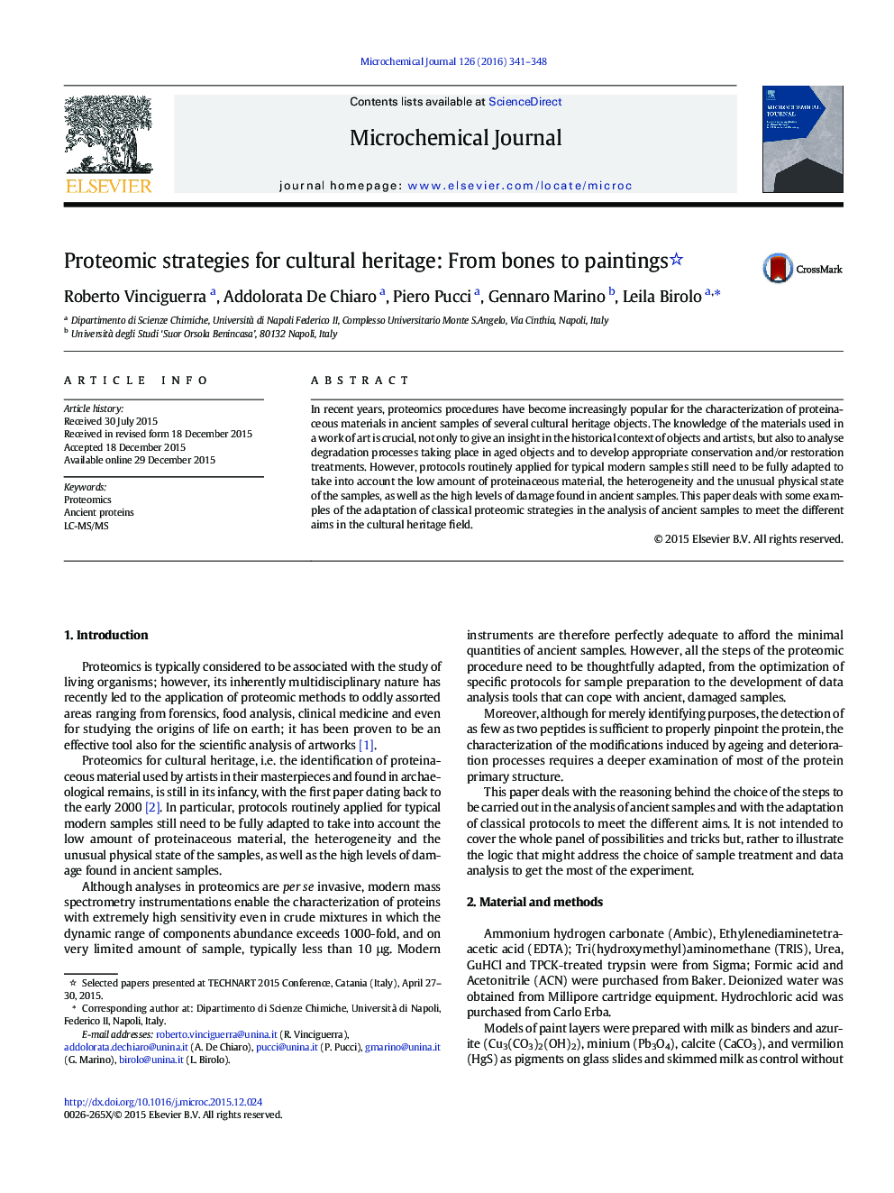 Proteomic strategies for cultural heritage: From bones to paintings