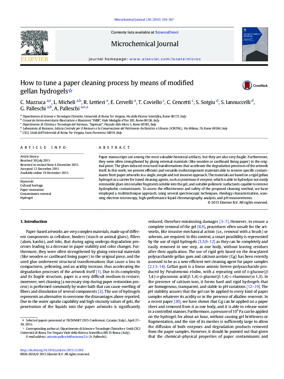 How to tune a paper cleaning process by means of modified gellan hydrogels