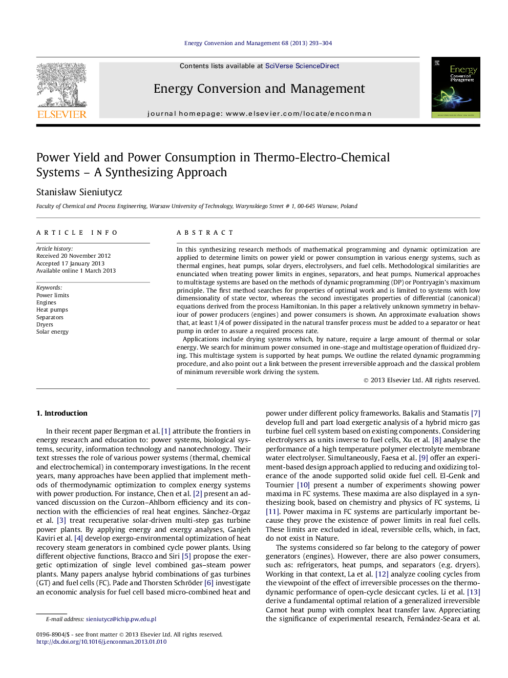 Power Yield and Power Consumption in Thermo-Electro-Chemical Systems – A Synthesizing Approach