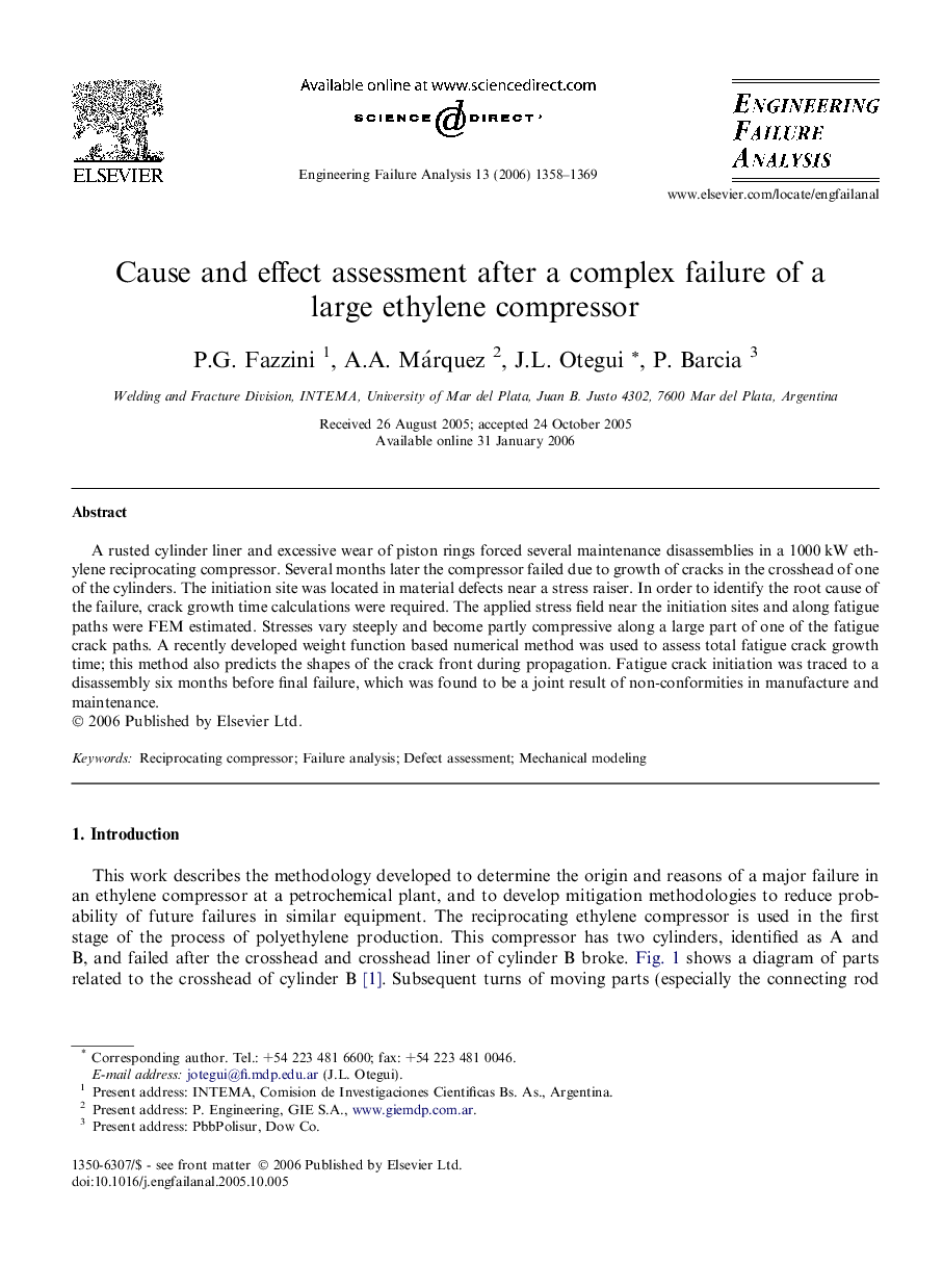 Cause and effect assessment after a complex failure of a large ethylene compressor