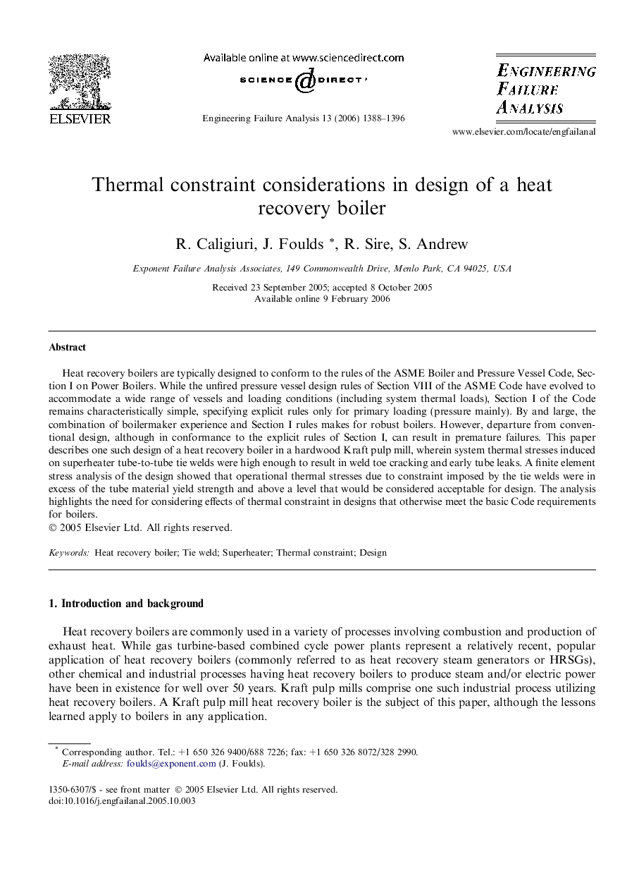 Thermal constraint considerations in design of a heat recovery boiler