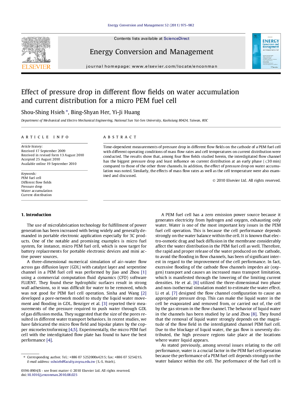 Effect of pressure drop in different flow fields on water accumulation and current distribution for a micro PEM fuel cell