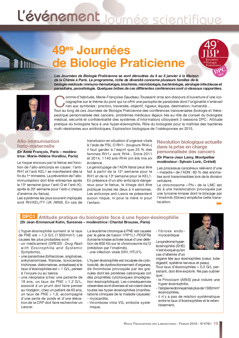 عکس صفحه اول مقاله: 49es Journées de Biologie Praticienne 49es Journées de Biologie Praticienne