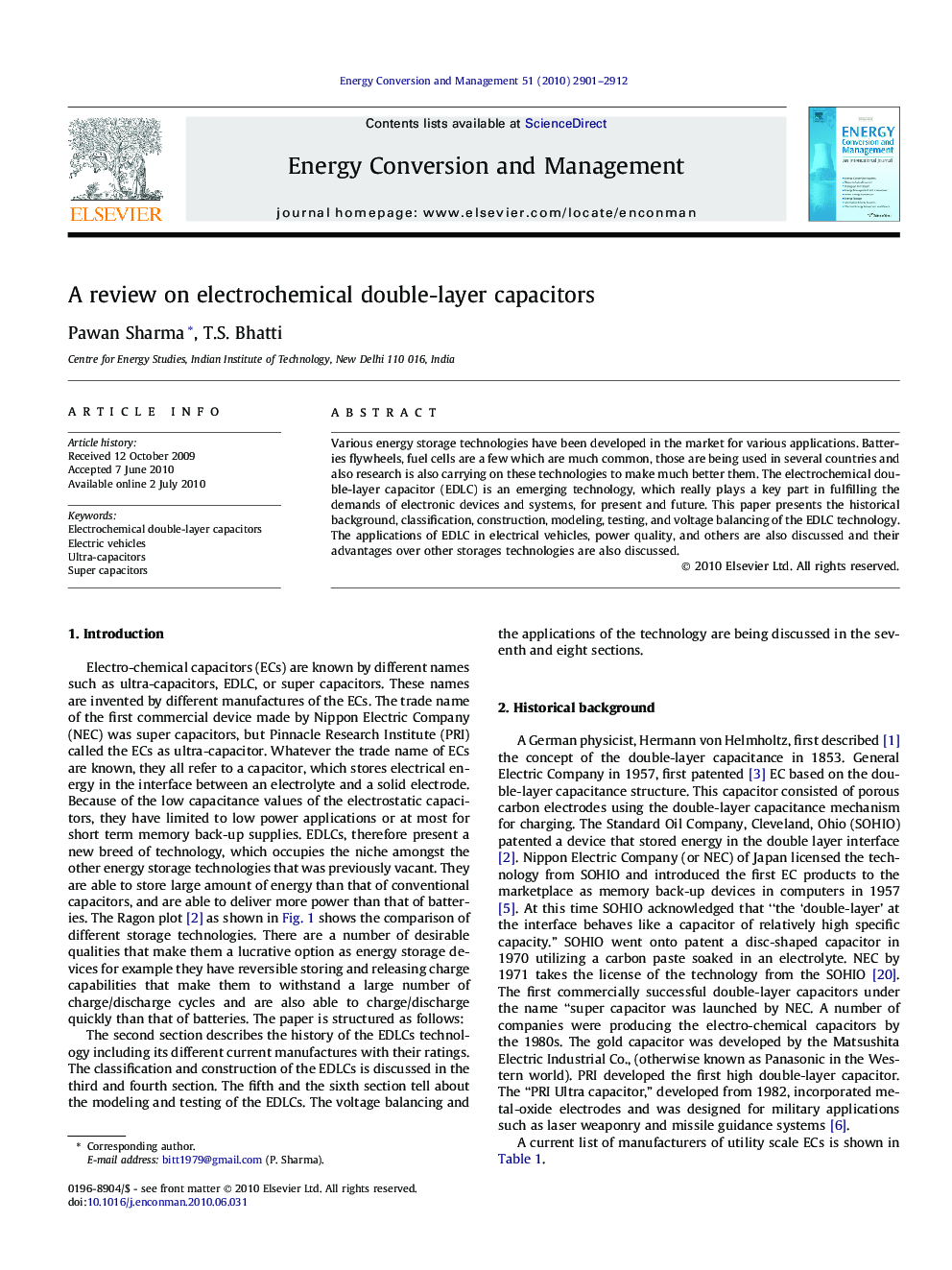 A review on electrochemical double-layer capacitors