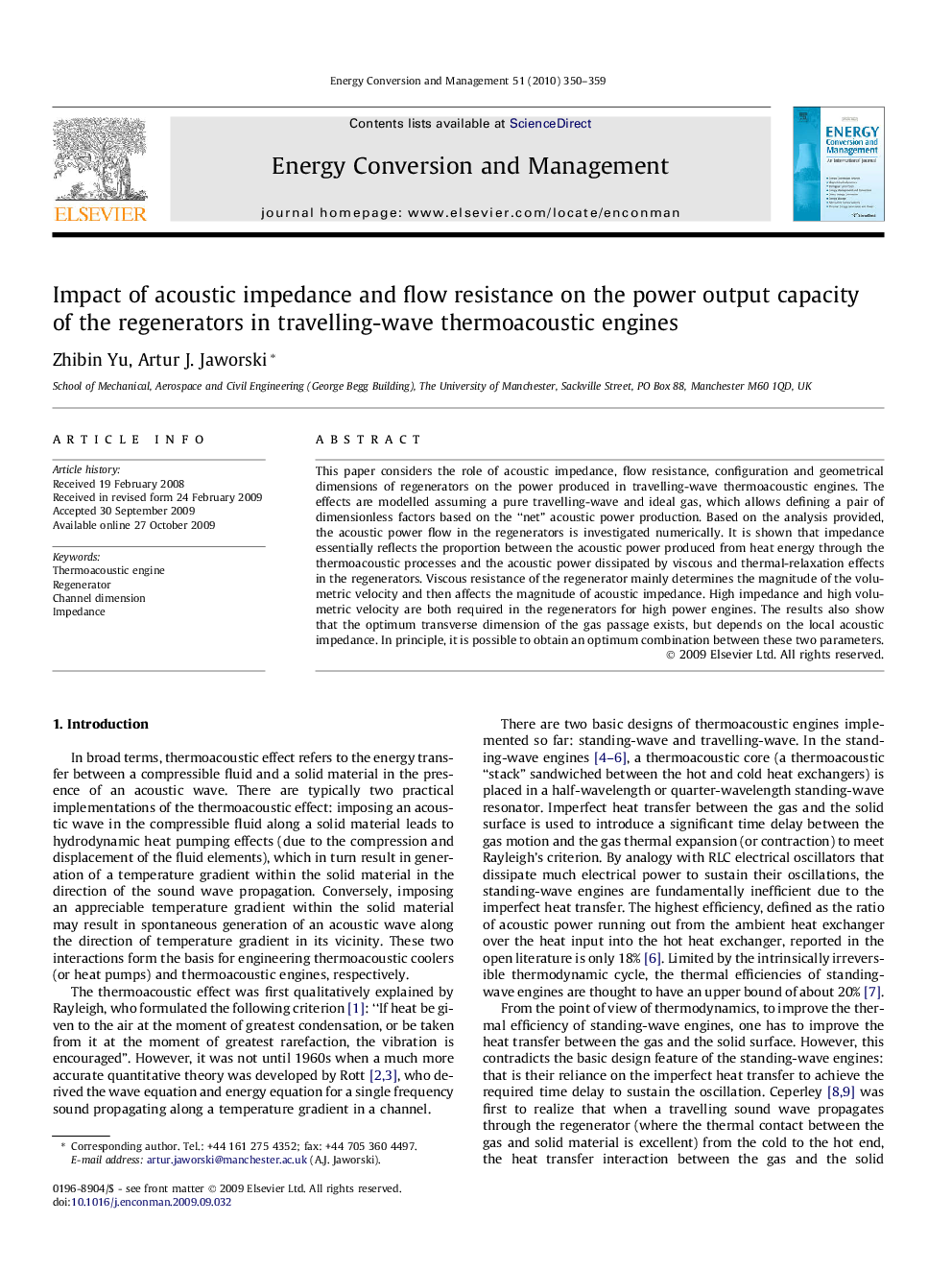 Impact of acoustic impedance and flow resistance on the power output capacity of the regenerators in travelling-wave thermoacoustic engines