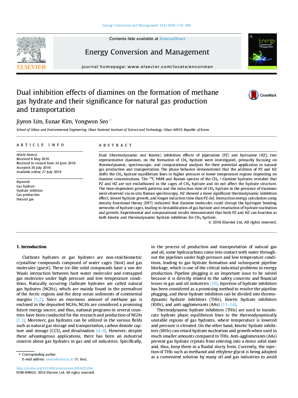 Dual inhibition effects of diamines on the formation of methane gas hydrate and their significance for natural gas production and transportation