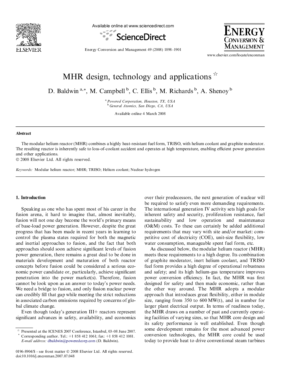 MHR design, technology and applications 