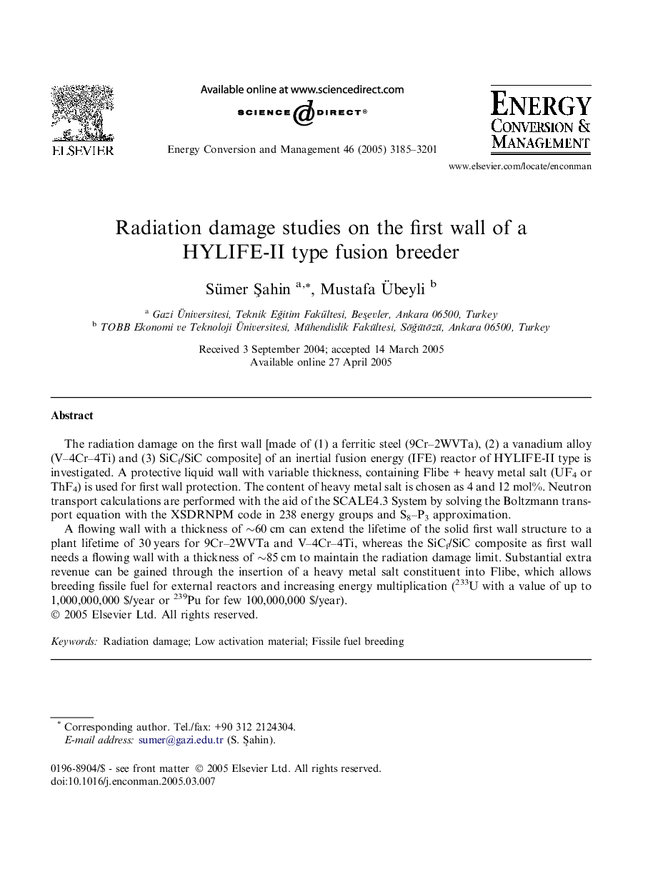 Radiation damage studies on the first wall of a HYLIFE-II type fusion breeder